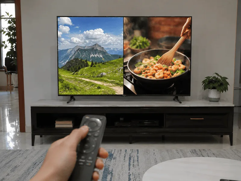 lỗi màn hình tivi bị chia đôi