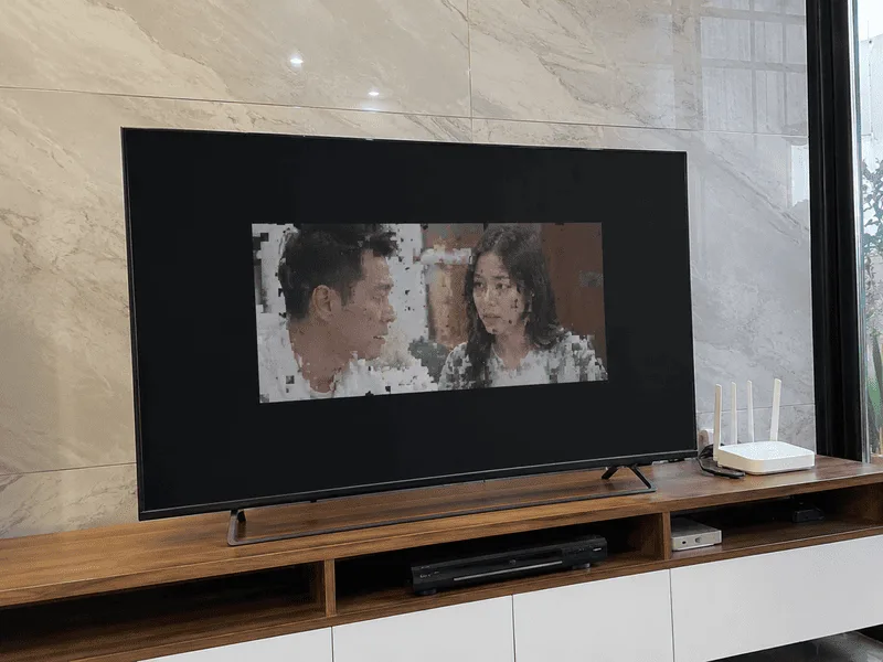 màn hình tivi bị thu hẹp lại