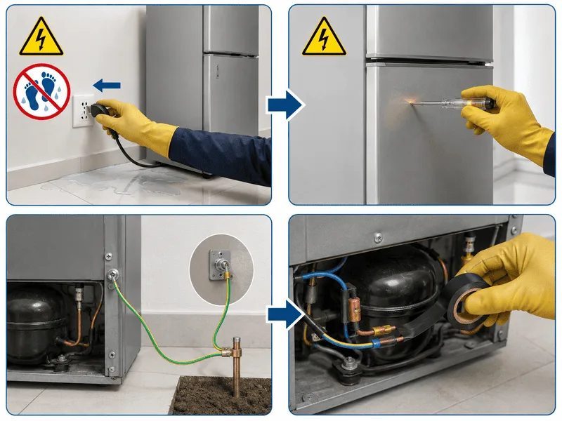 Tủ lạnh bị rò điện: Hướng dẫn cách nhận biết và tự sửa an toàn tủ lạnh bị rò điện