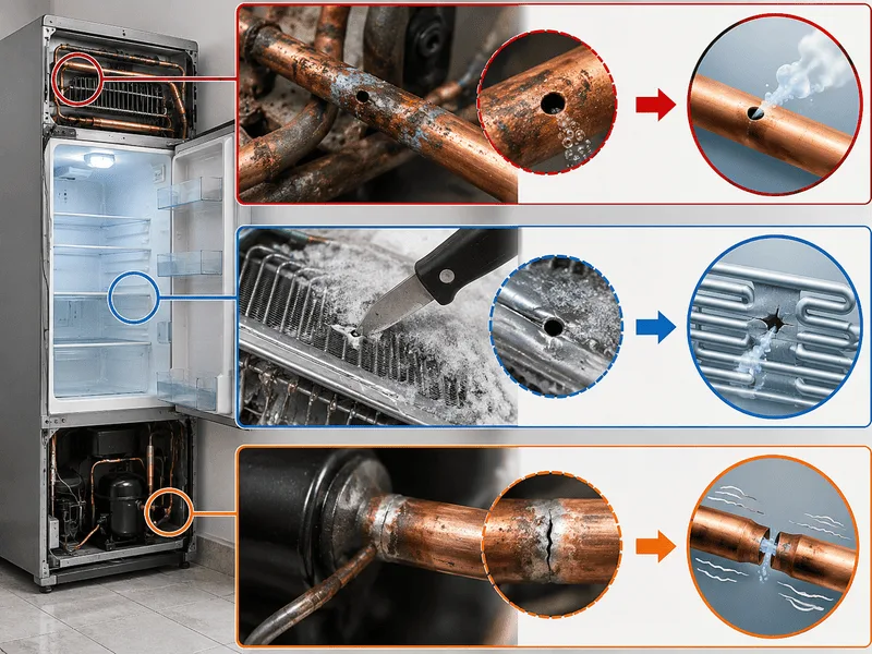 tủ lạnh bị xì gas