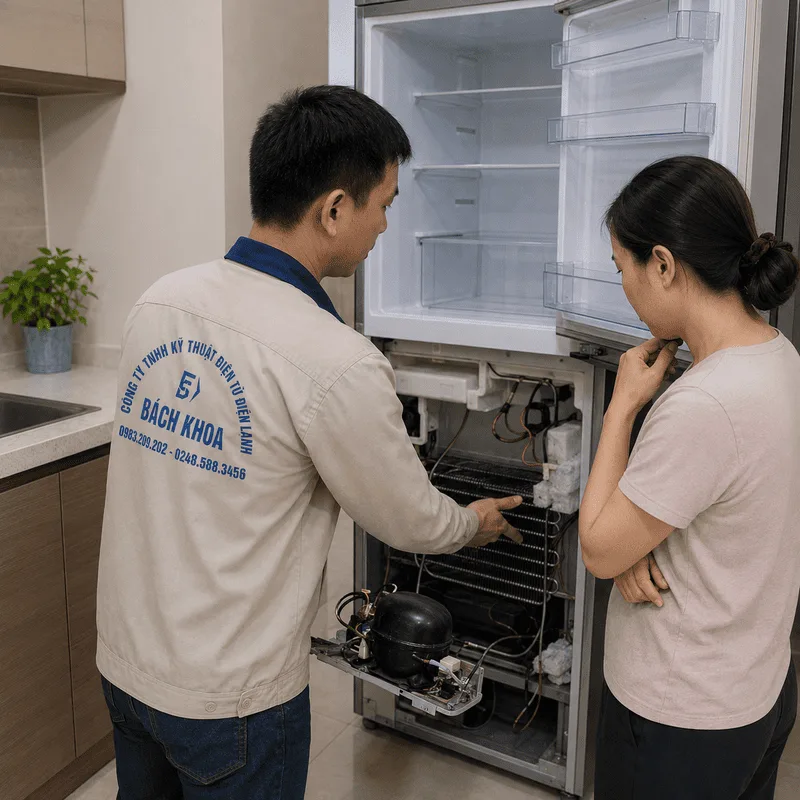 Tại sao tủ lạnh kêu rè rè liên tục? 6 lý do và cách sửa tại nhà tủ lạnh chạy bị kêu rè rè