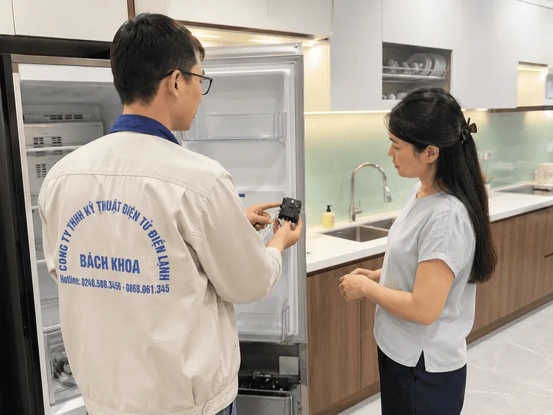 tủ lạnh kêu tạch tạch