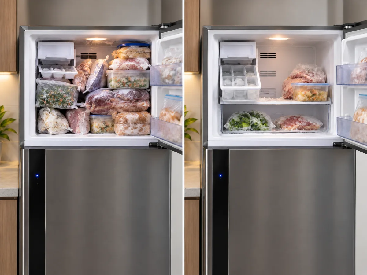 Sắp xếp thực phẩm đúng cách khi tủ lạnh Panasonic không đông đá