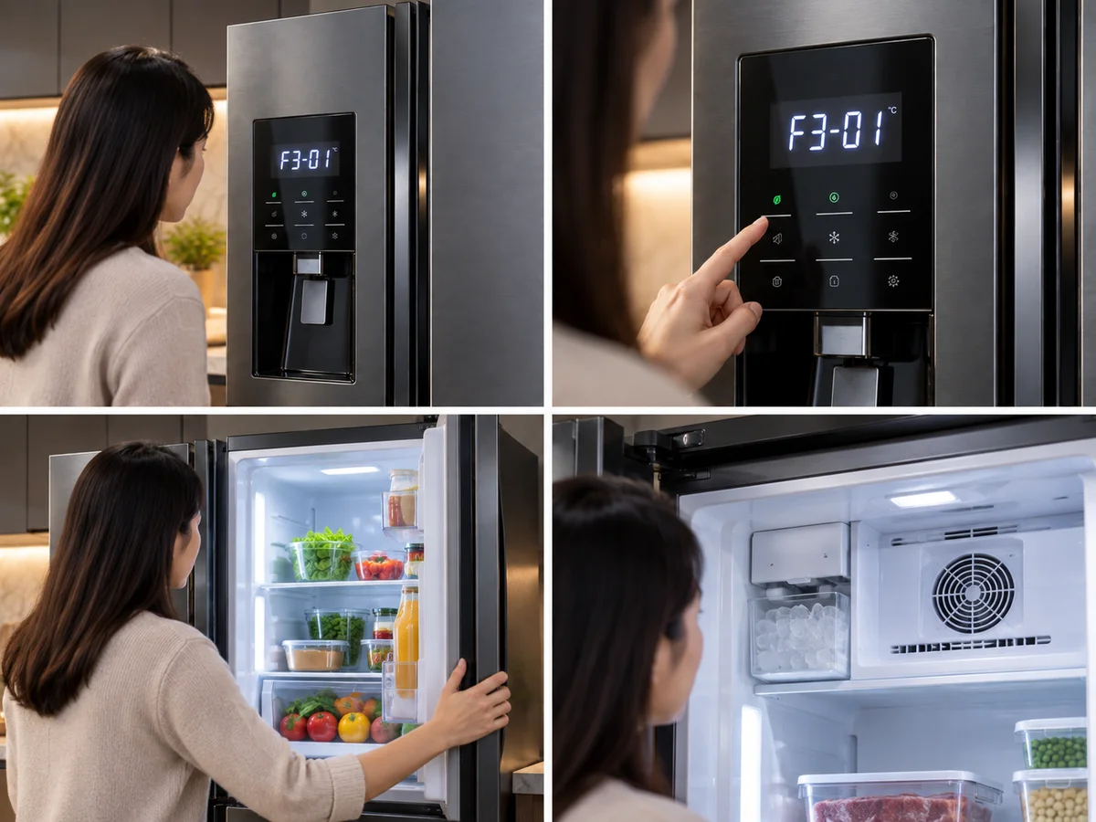 Kiểm tra mã lỗi tủ lạnh Hitachi Inverter trên màn hình điều khiển