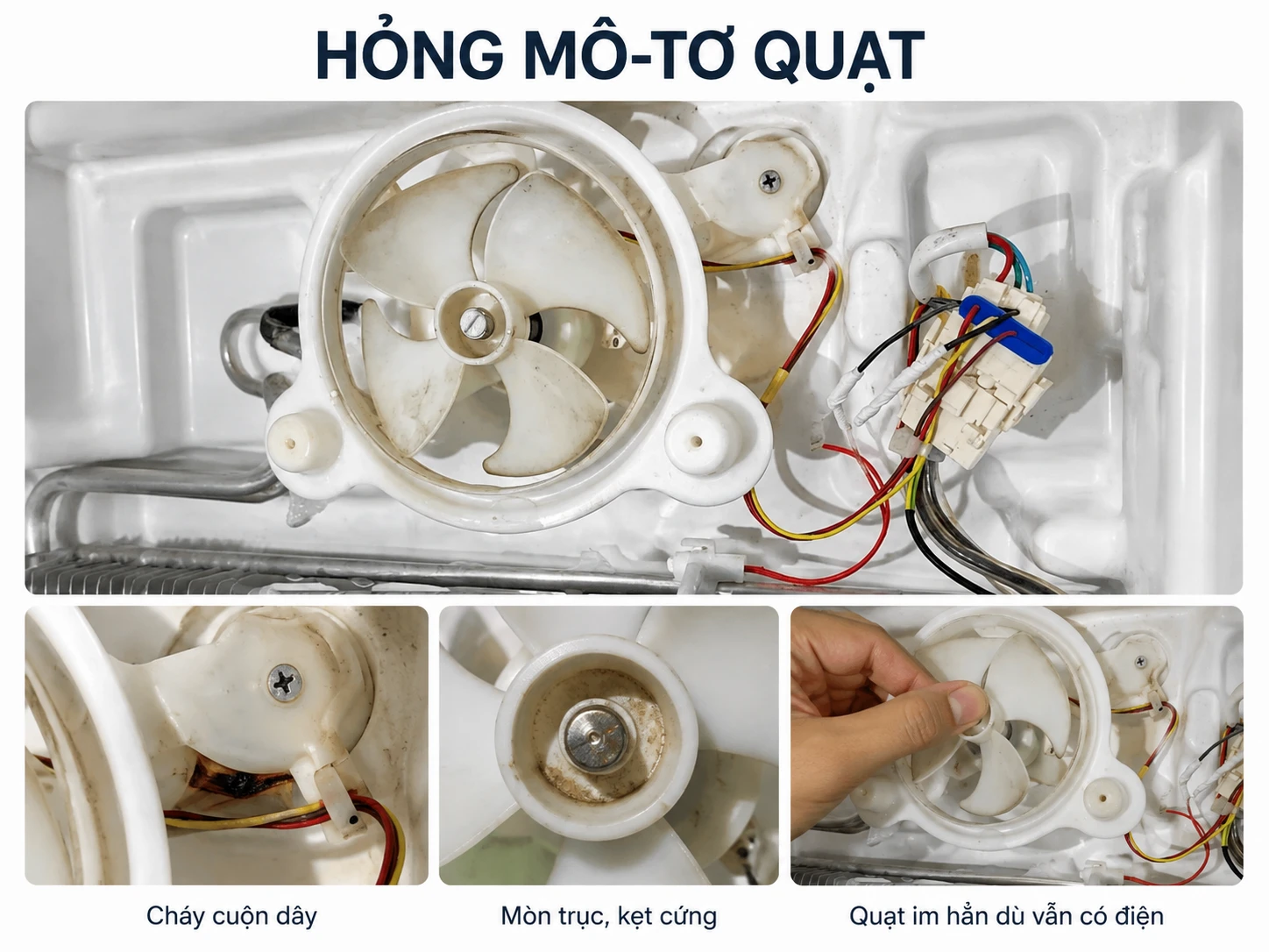 Quạt tủ lạnh không chạy, lúc chạy lúc không: Nguyên nhân, cách sửa tủ lạnh quạt không chạy