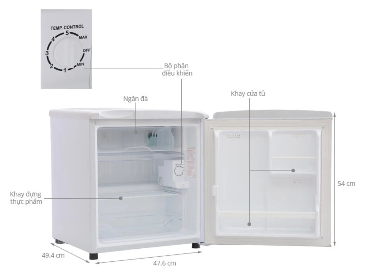 Tủ lạnh mini cũ giá rẻ dưới 1 triệu Sanyo SR-5KR