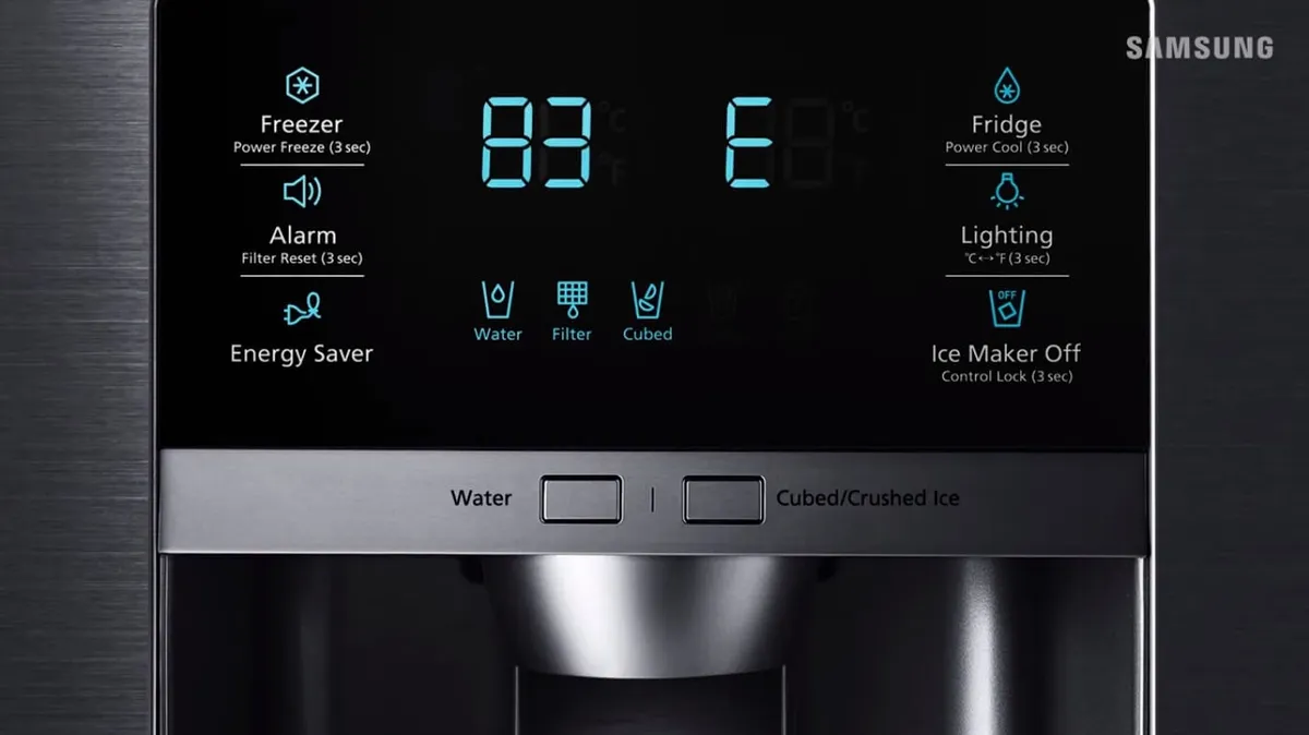 Dấu hiệu lỗi bảng điều khiển tủ lạnh Samsung