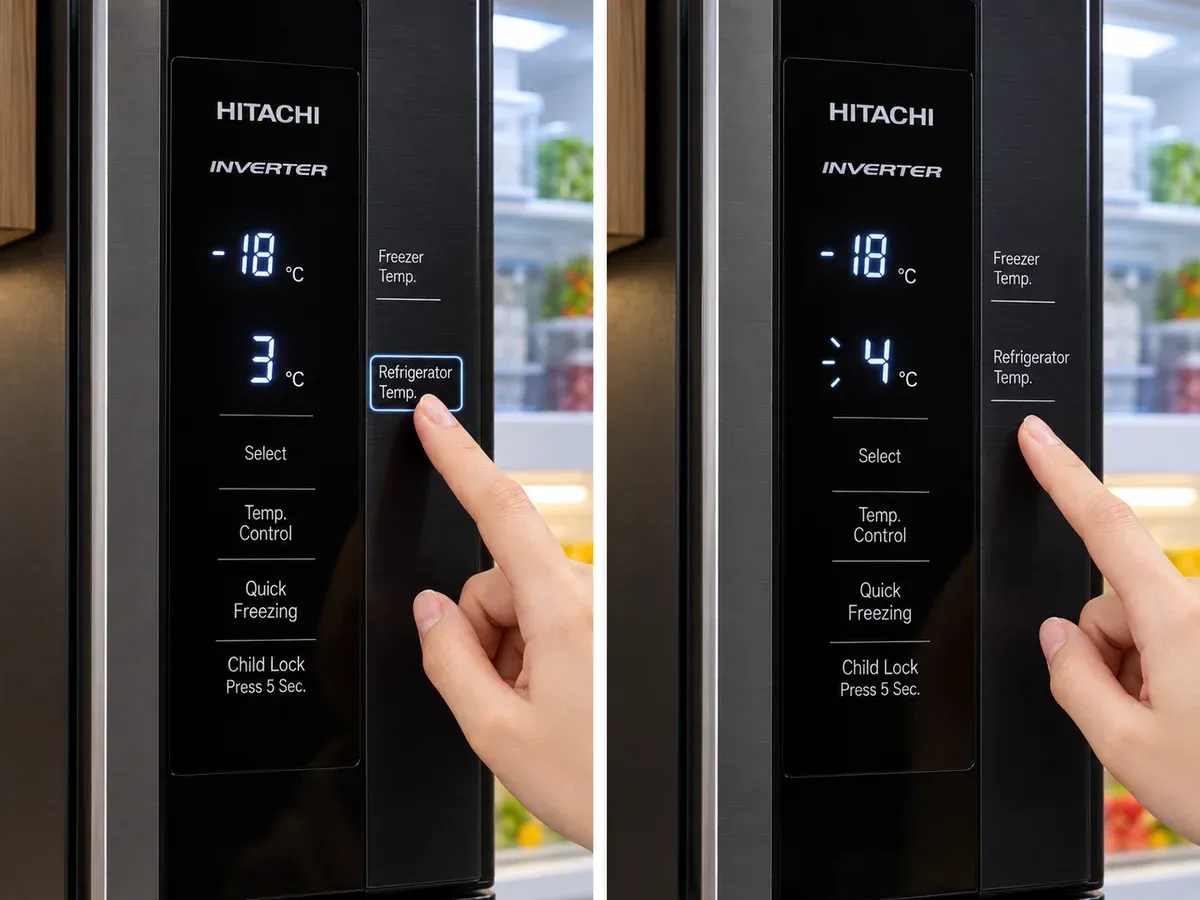 Cách chỉnh nhiệt độ tủ lạnh Hitachi Inverter
