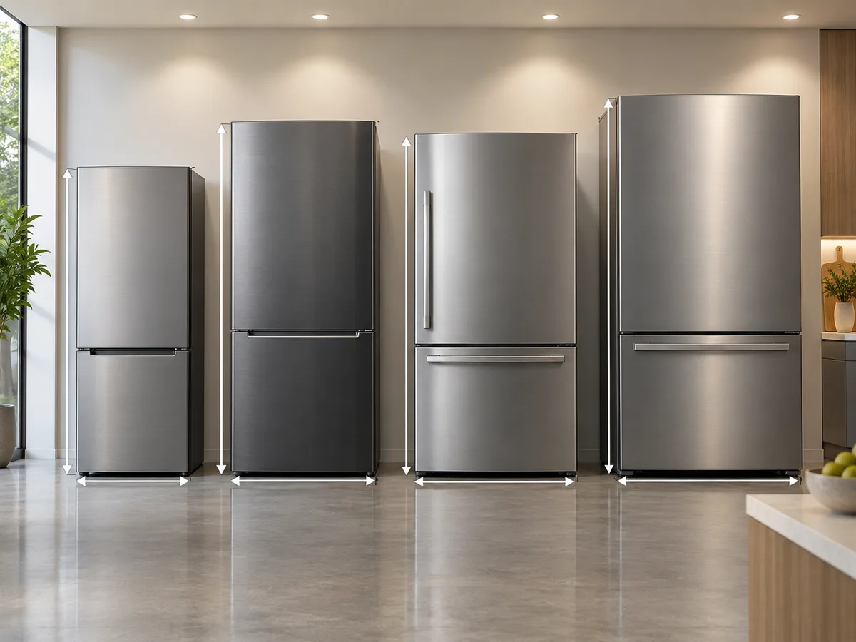 Kích thước tủ lạnh 2 cánh Panasonic ngăn đá dưới 300L và 325L