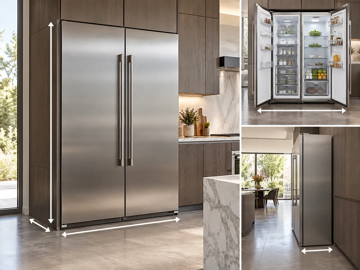 Kích thước của tủ lạnh 2 cánh Side by Side Samsung 583L