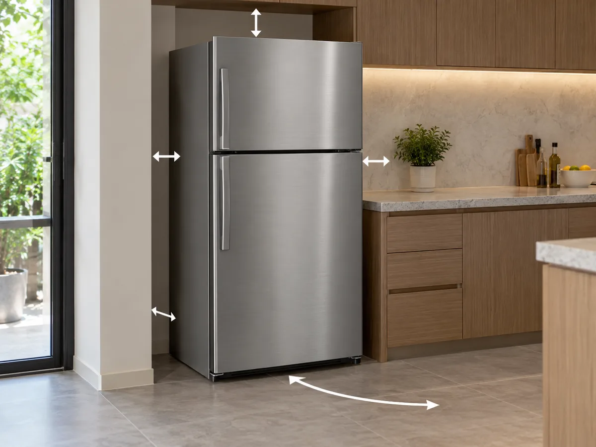 Kích thước tủ lạnh 2 cánh và khoảng trống cần chừa khi lắp đặt tại nhà
