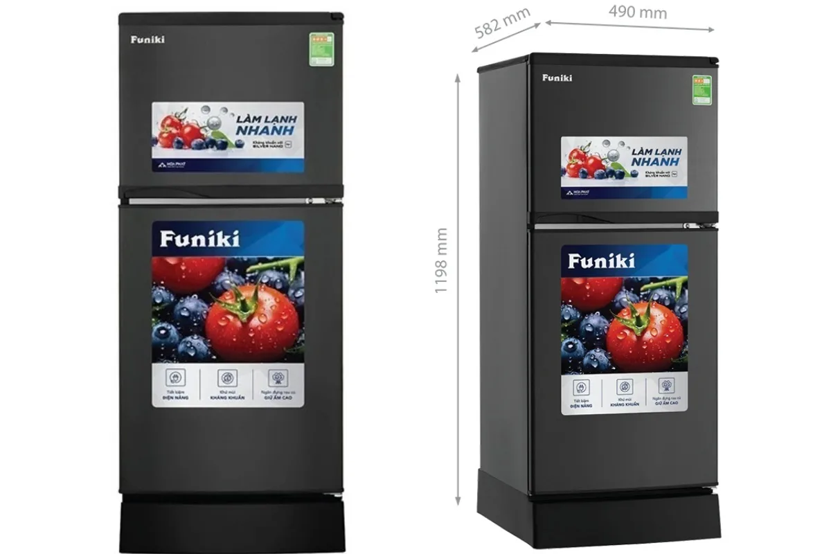 Kích thước tủ lạnh nhỏ Funiki FR - 125CI 120L hai cửa