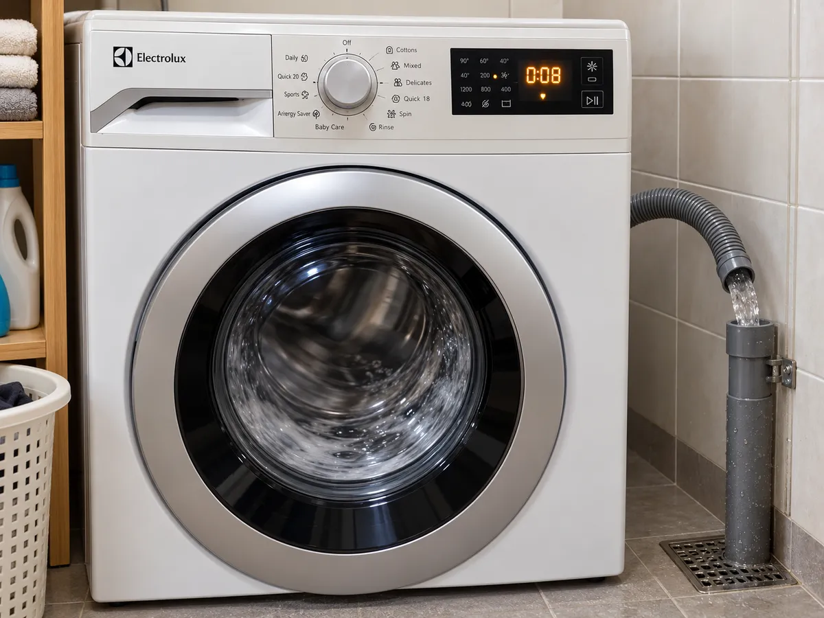 Kiểm tra chế độ xả vắt sau khi khắc phục lỗi E20 máy giặt Electrolux
