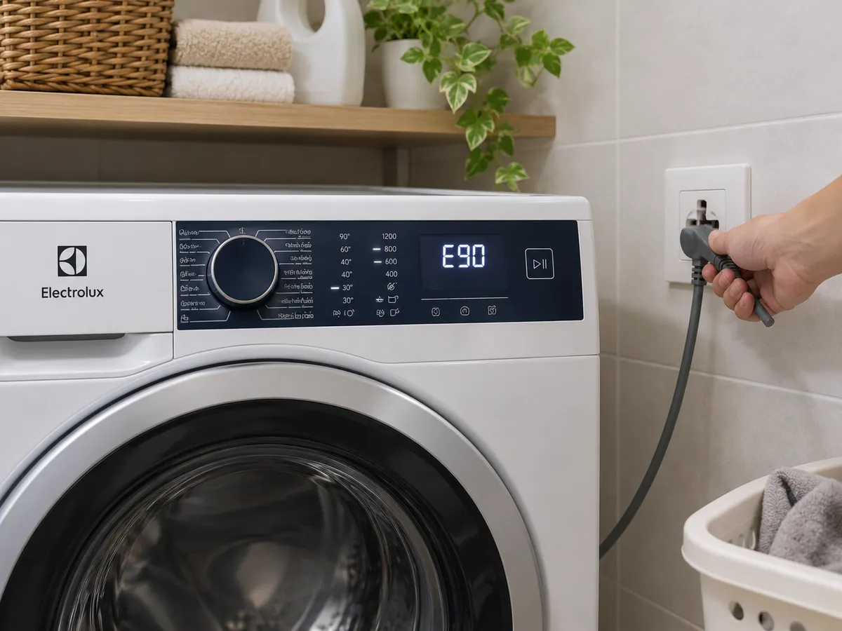 Lỗi E90 máy giặt Electrolux – hướng dẫn ngắt nguồn điện và khởi động lại