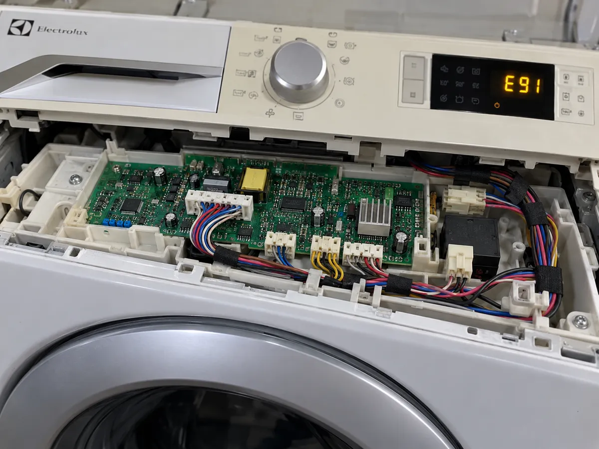Lỗi E91 máy giặt Electrolux do bo mạch điều khiển chính bị lỗi